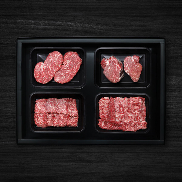 국내산 한우 1++ No.9 시그니처 플러스 선물세트 드라이에이징 등심 샤토브리앙 특수부위 갈비살 2kg x2