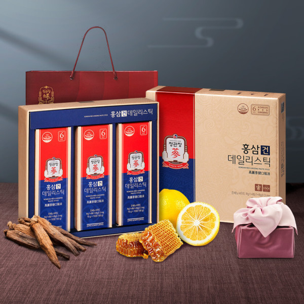 정관장 홍삼건 데일리스틱 15g x 30포 선물세트 + 쇼핑백 x 3세트 건강기능식품 홍삼스틱